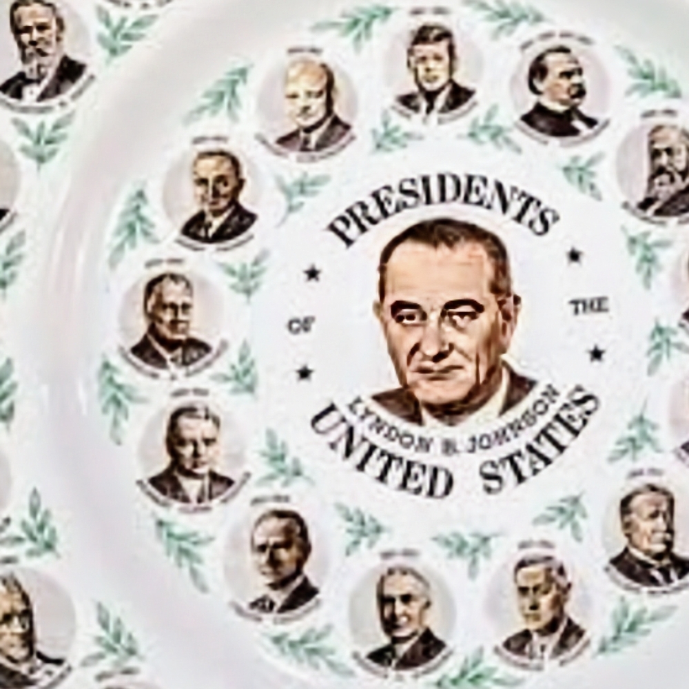 Historical 1960s U.S. Presidents Collector Plate with Lyndon B Johnson in center - Picture 2 of 4